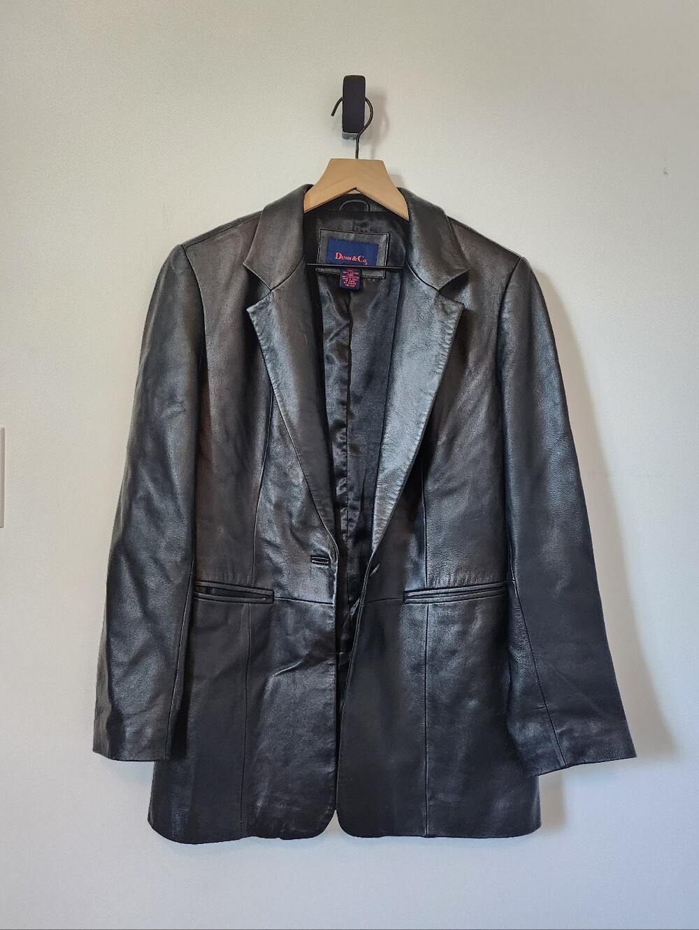 Black Leather Blazer Jacket